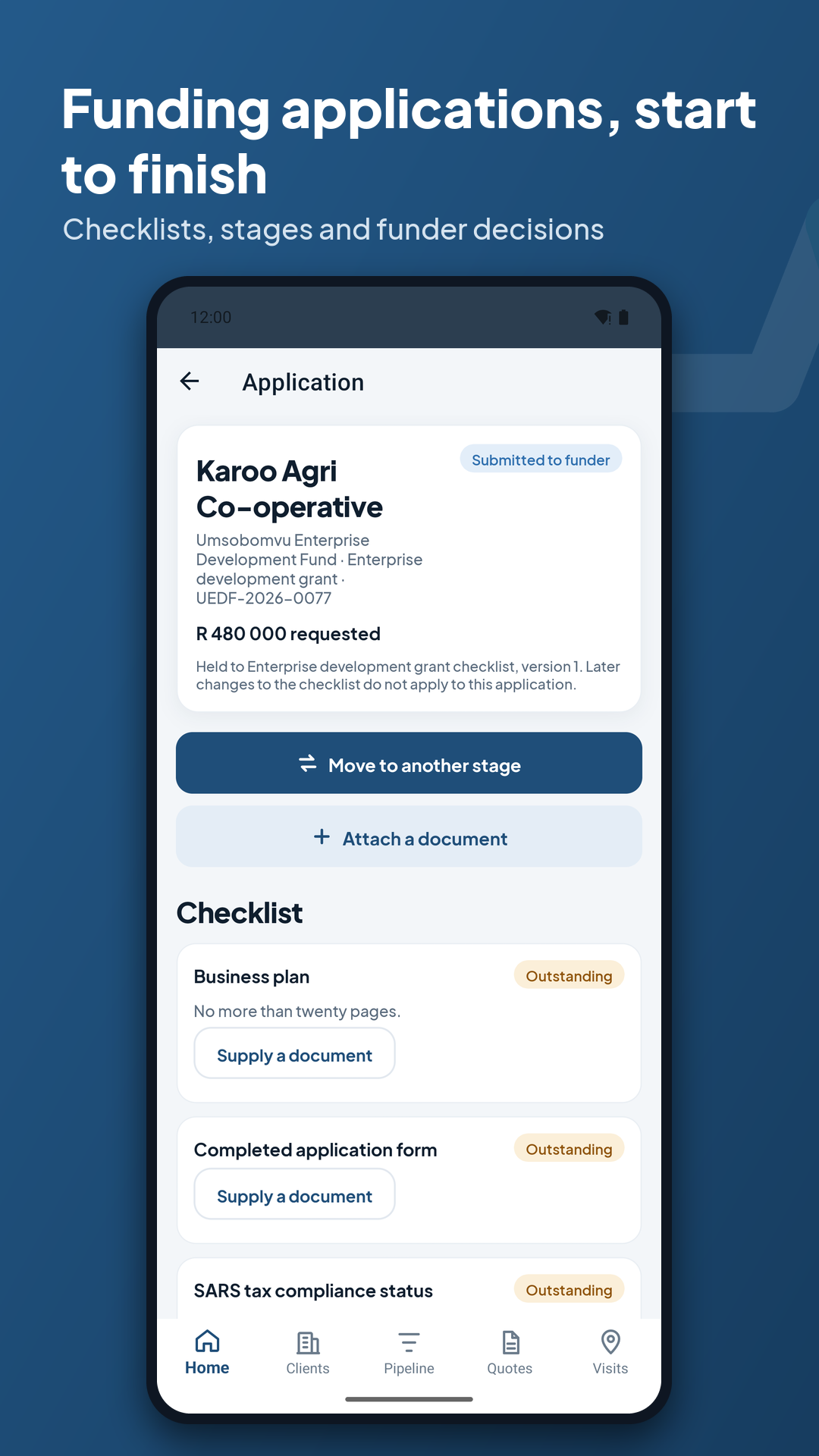 Funding applications, start to finish: stage and checklist